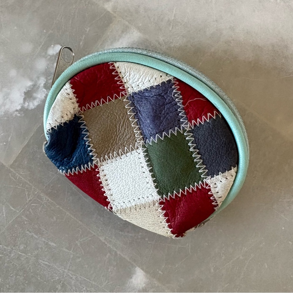 Leather Patchwork Zip Pouch - image 4